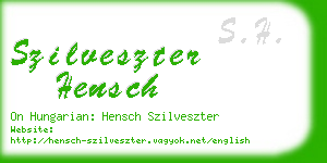 szilveszter hensch business card